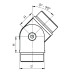 Nerezové koleno madla 42x2mm AISI 316 NI-TA