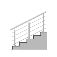 NI-TA Nerezové zábradlia na schody 1000x900 KNSH4-2